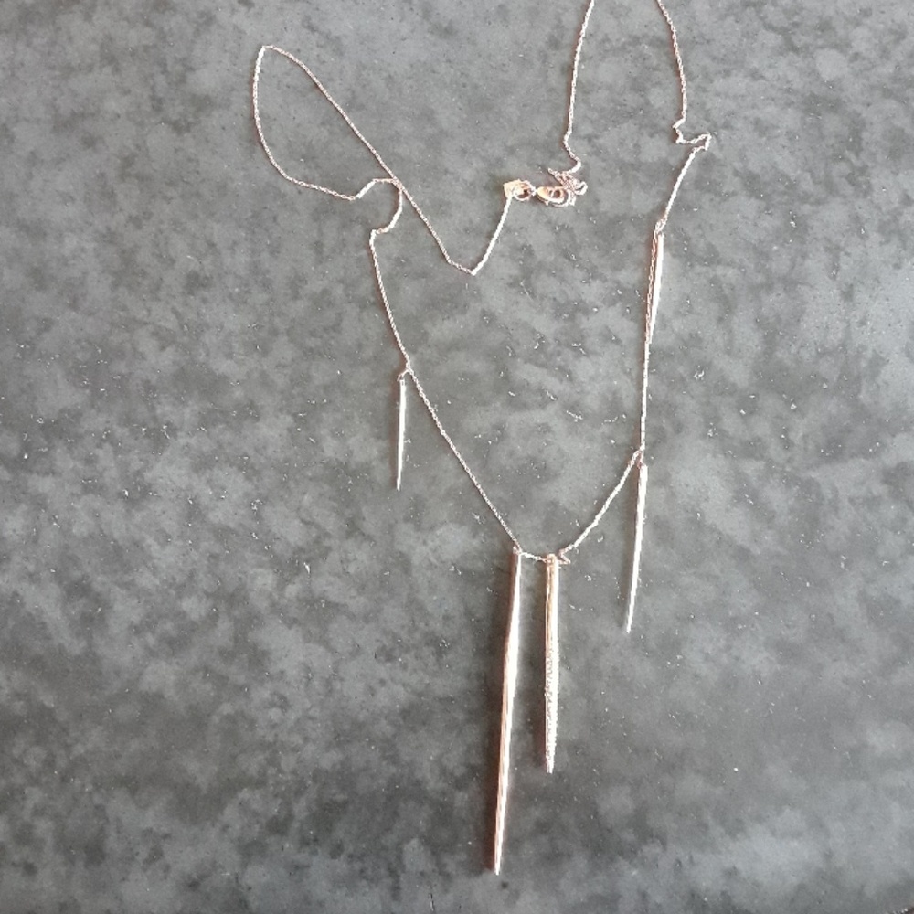 Alexis Bittar Rose Gold Multi-Bar Pendant Necklace